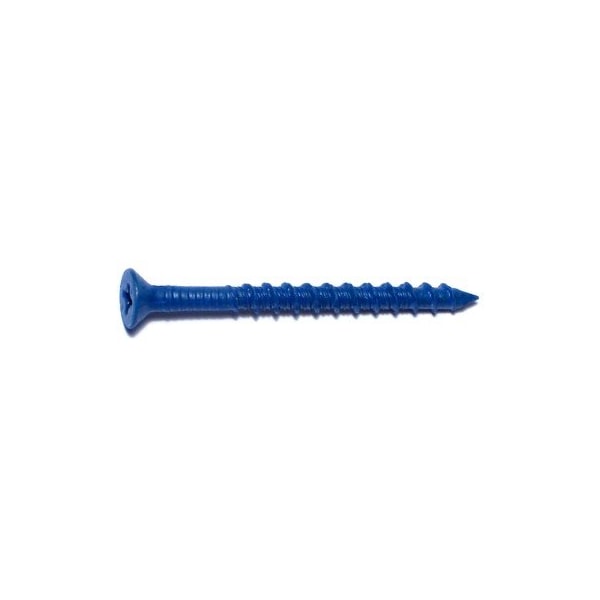 Red Head Tapcon Concrete Screw, 3/16" Dia., Flat, 2 1/4 in L, Steel Blue Ruspert, 100 PK 08126 - main